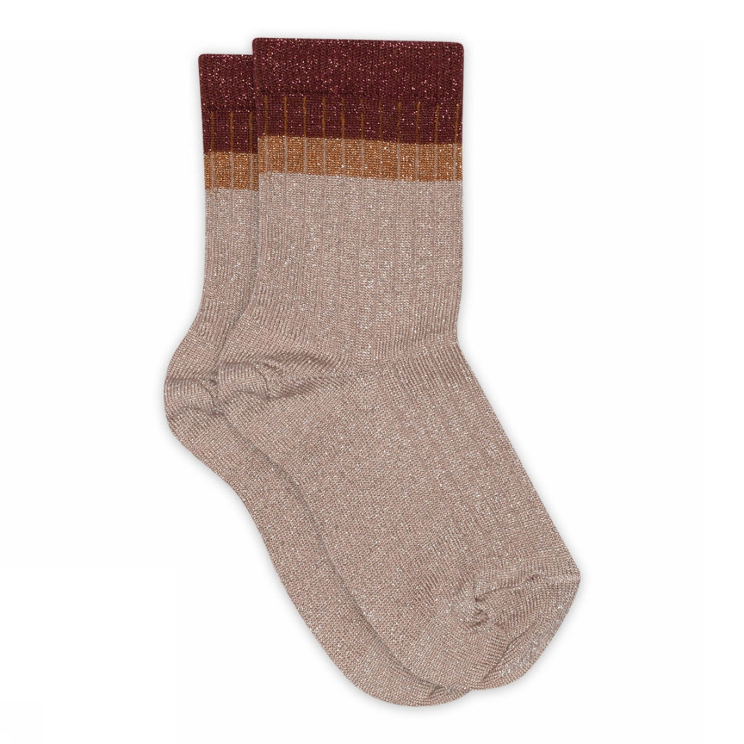 Norma glitter socks - Rust – mp Denmark