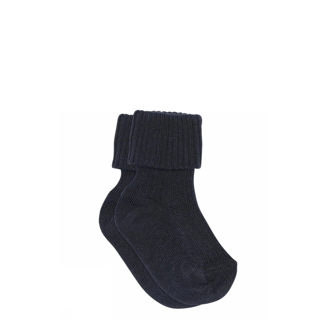 Cotton rib baby socks - Navy