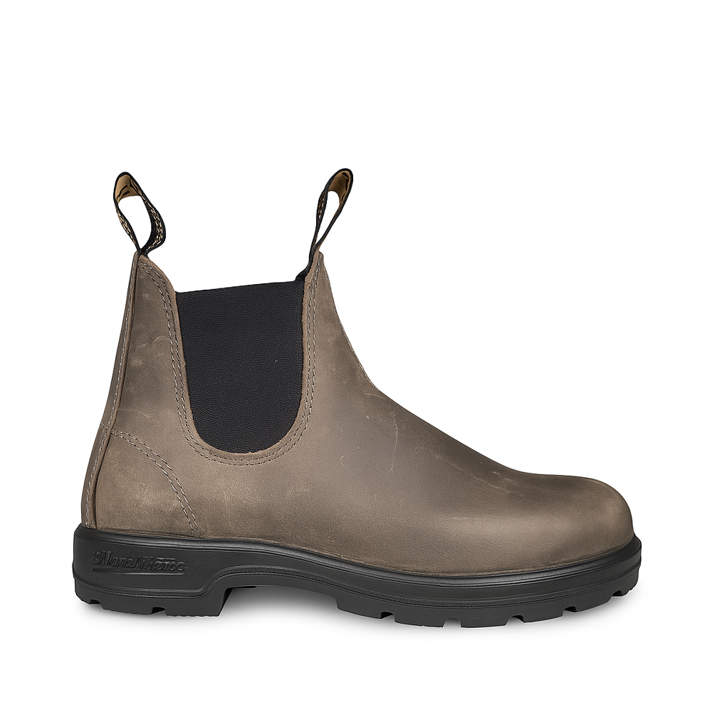 Grijze Blundstone Classic Clay 2446 Chelsea boot voor kinderen met elastische zijpanelen en zwarte zool