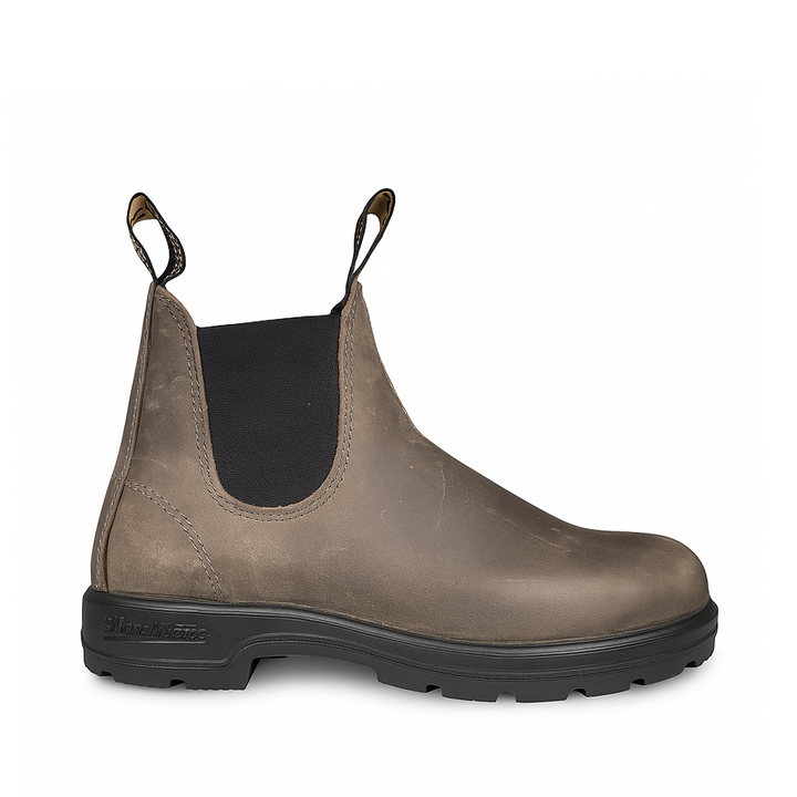 Grijze Blundstone Classic Clay 2446 Chelsea boot voor kinderen met elastische zijpanelen en zwarte zool