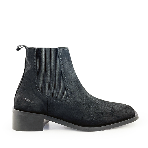 Angulus Zwarte suède boots Zwart