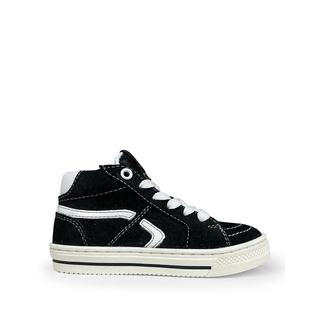 Halfhoge sneaker zwart met wit
