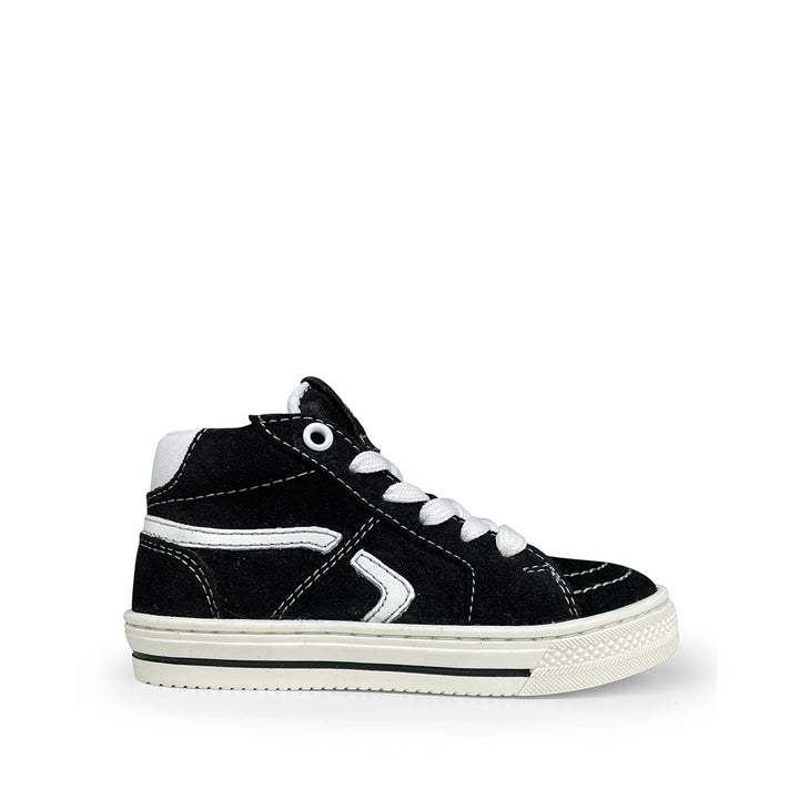 Halfhoge sneaker zwart met wit