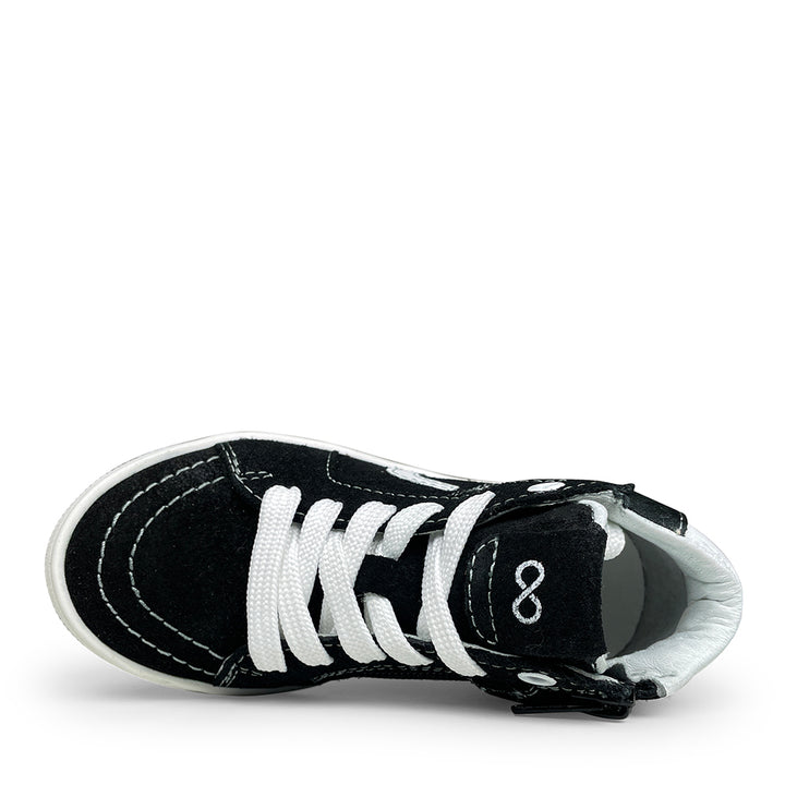 Halfhoge sneaker zwart met wit