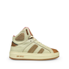 Hoge beige sneaker met bruin