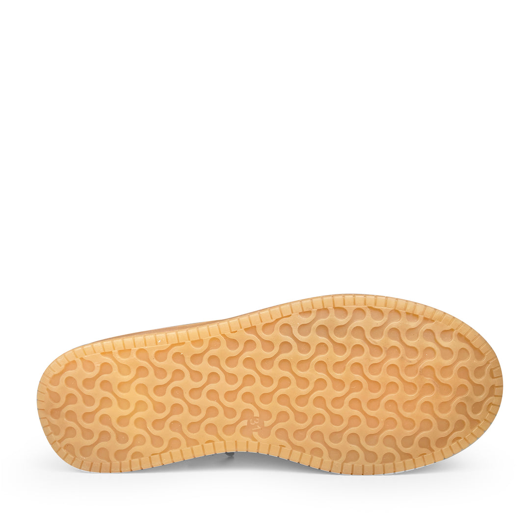 Rubberen zool met antislip patroon van zilveren Pinocchio met dierenprint meisjessneaker