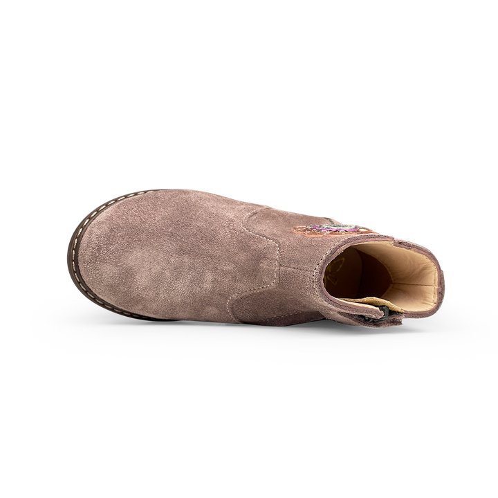 Brown boot with butterfly