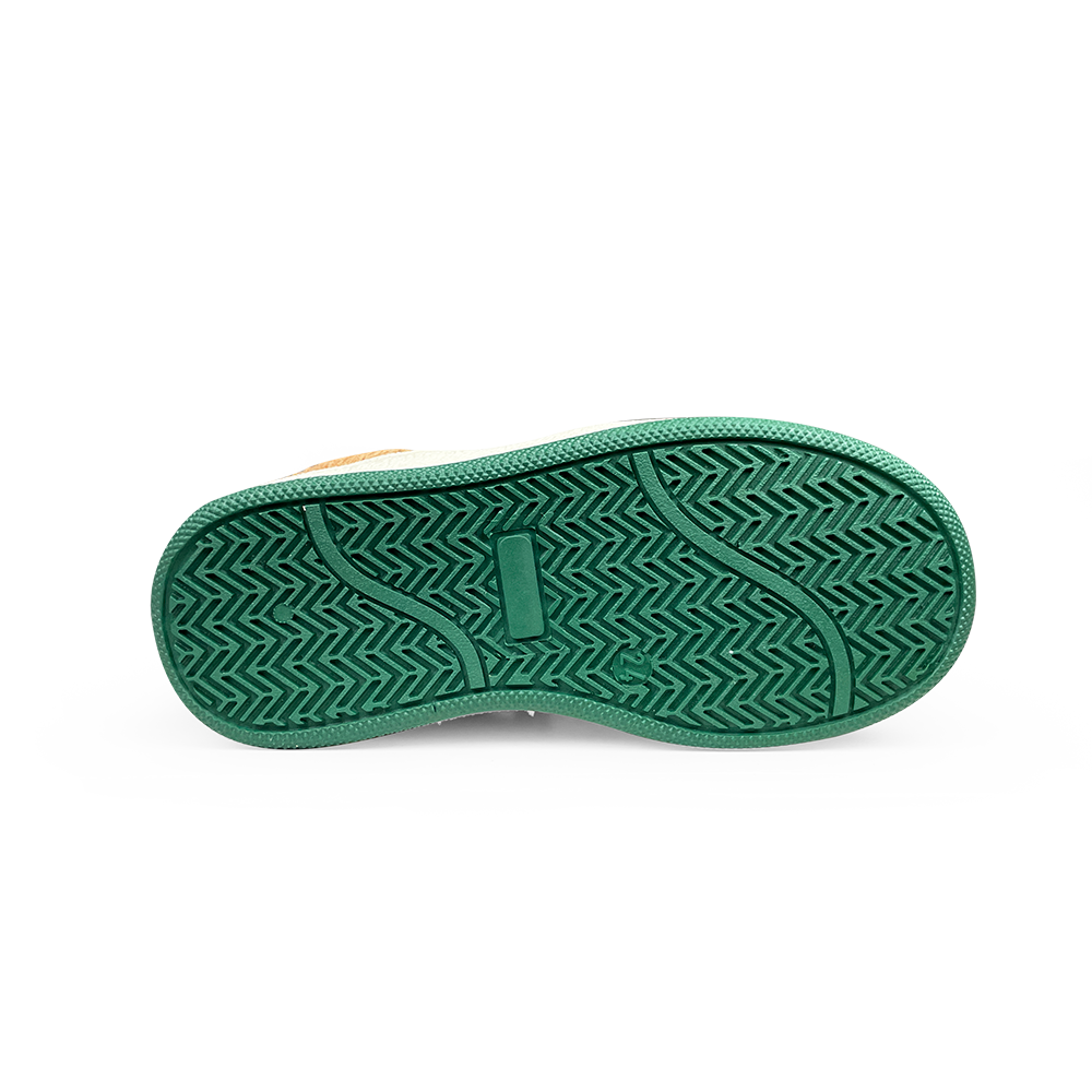 Sneaker met bruin en groen