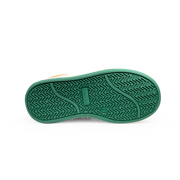 Sneaker met bruin en groen