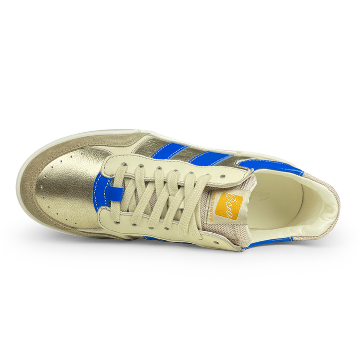Witte sneaker zilver/blauw