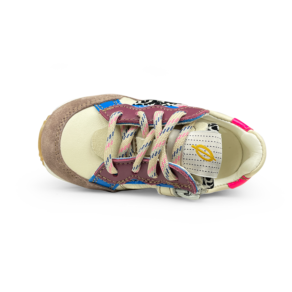 Runner paars, blauw en luipaard