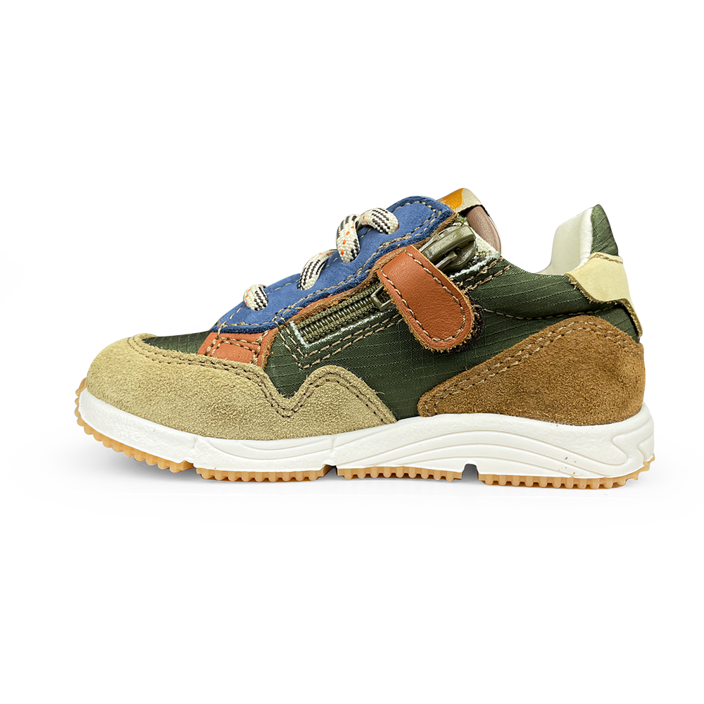 Runner groen, bruin en blauw