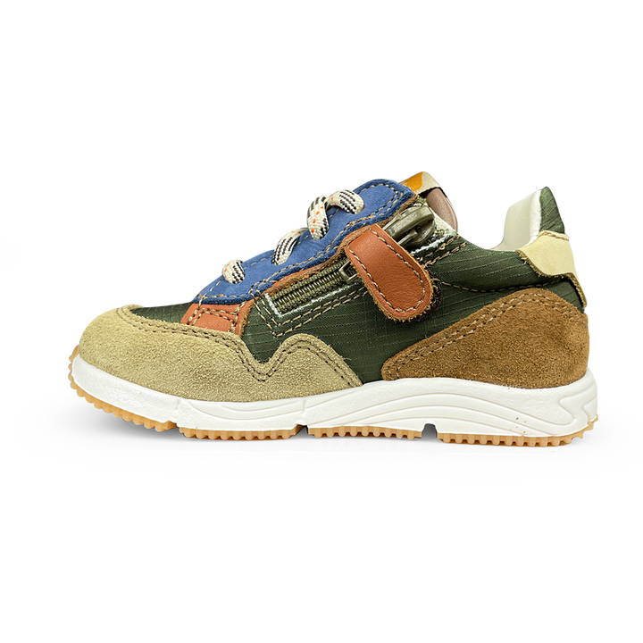 Runner groen, bruin en blauw