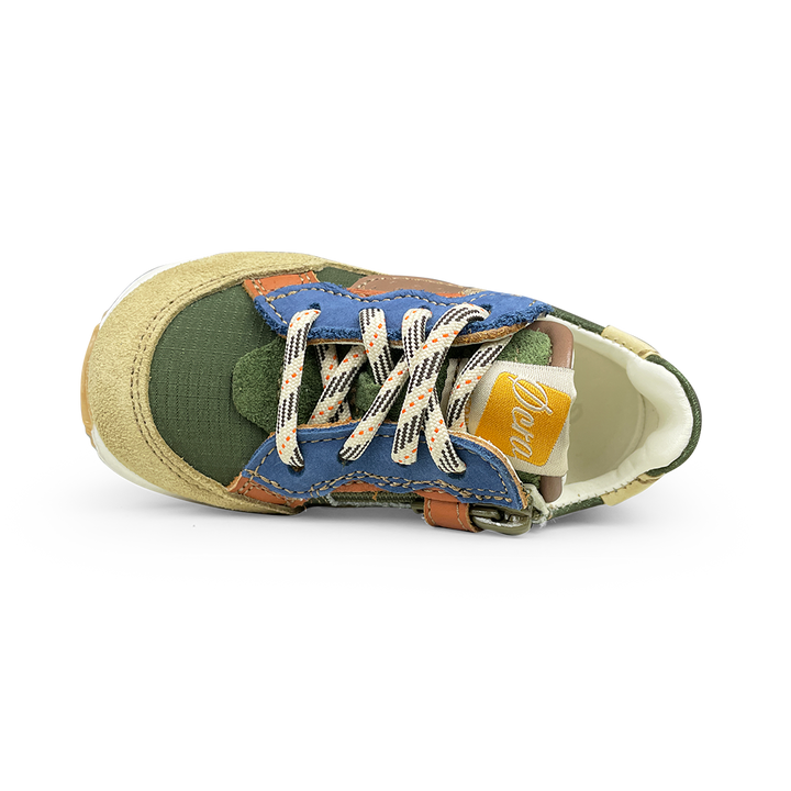 Runner groen, bruin en blauw