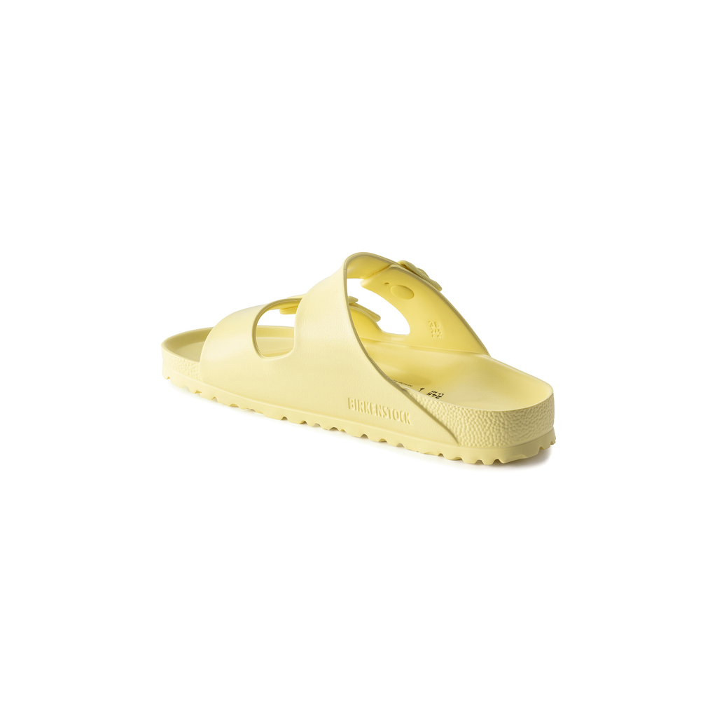 Achteraanzicht Birkenstock Arizona EVA geel slippertje waterproof unisex