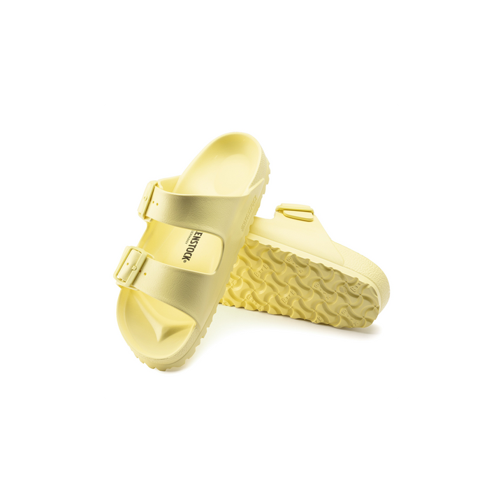 Birkenstock Arizona EVA slippers geel waterdicht paar zijaanzicht