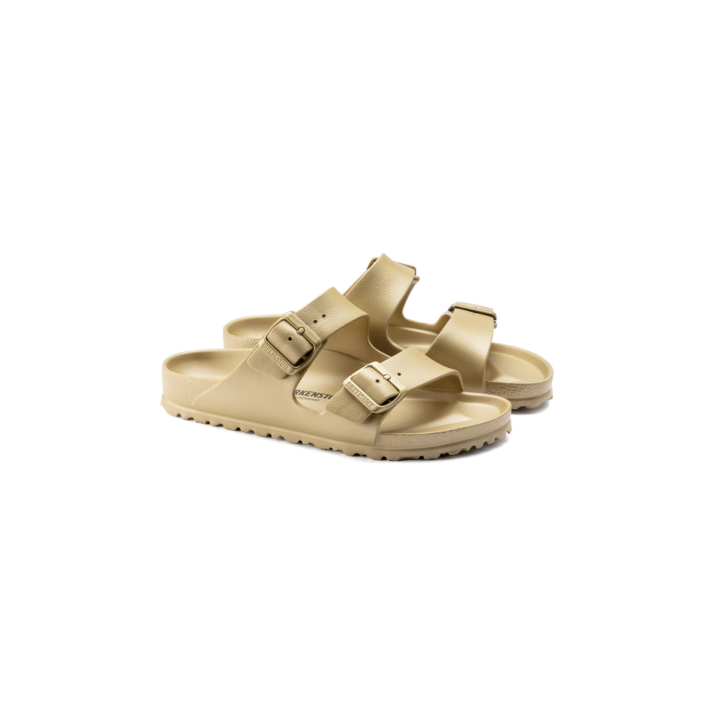 Set Birkenstock Arizona EVA slippers in glamour goud kleur comfortabele pasvorm en waterdichte eigenschappen