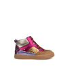 Sneaker meerkleurig goud en fuschia