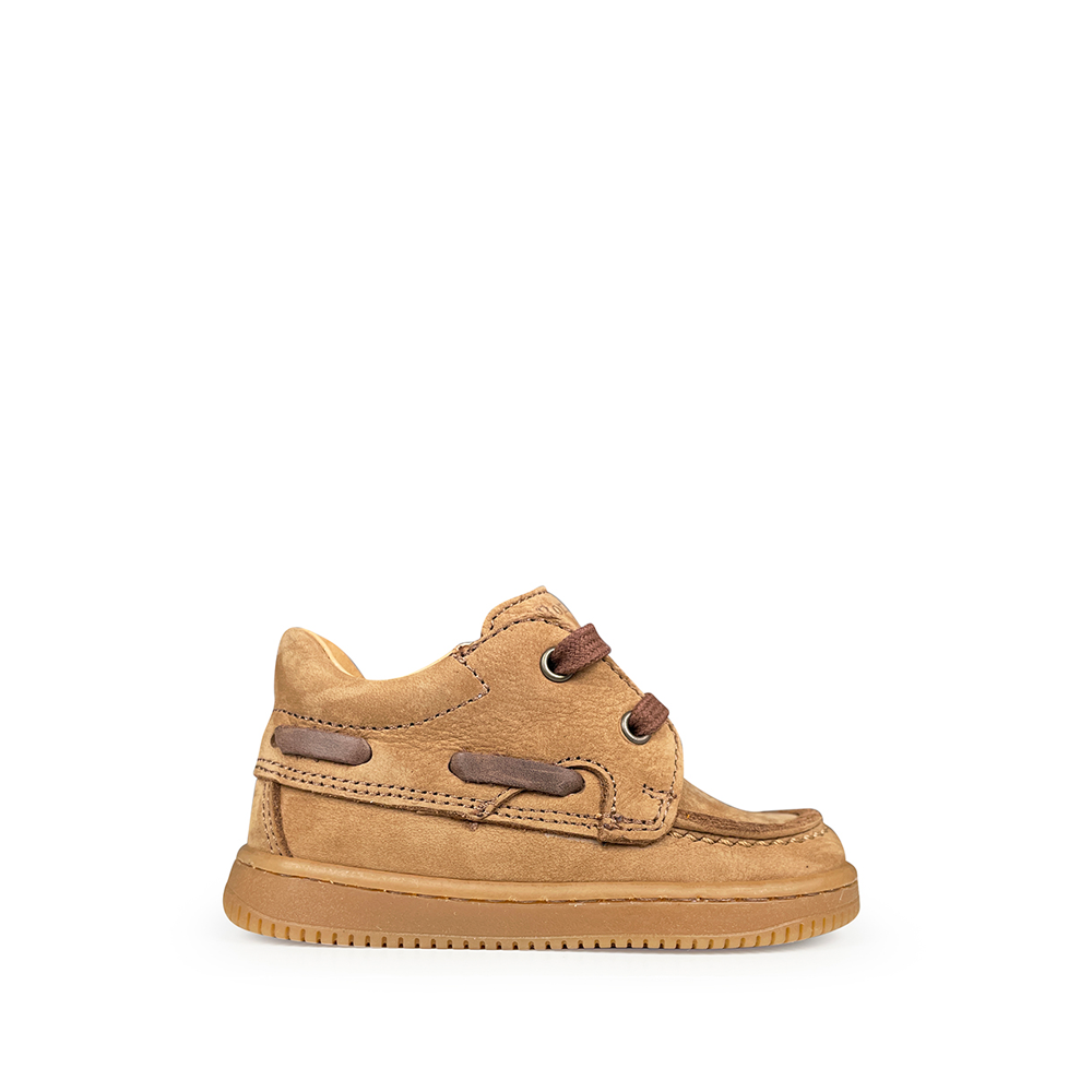 Romagnoli bruine bootschoen voor kinderen, zijaanzicht.
