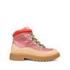 Brown and pink ankle boots