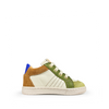 Sneaker met groene en bruine accenten