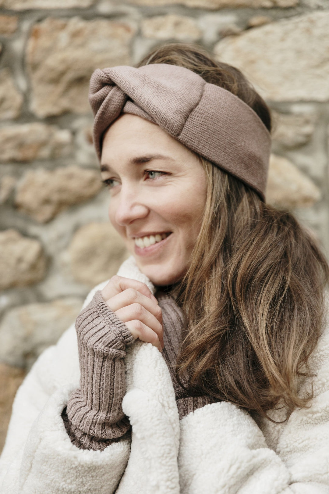 Woolen headband Chocolat au lait