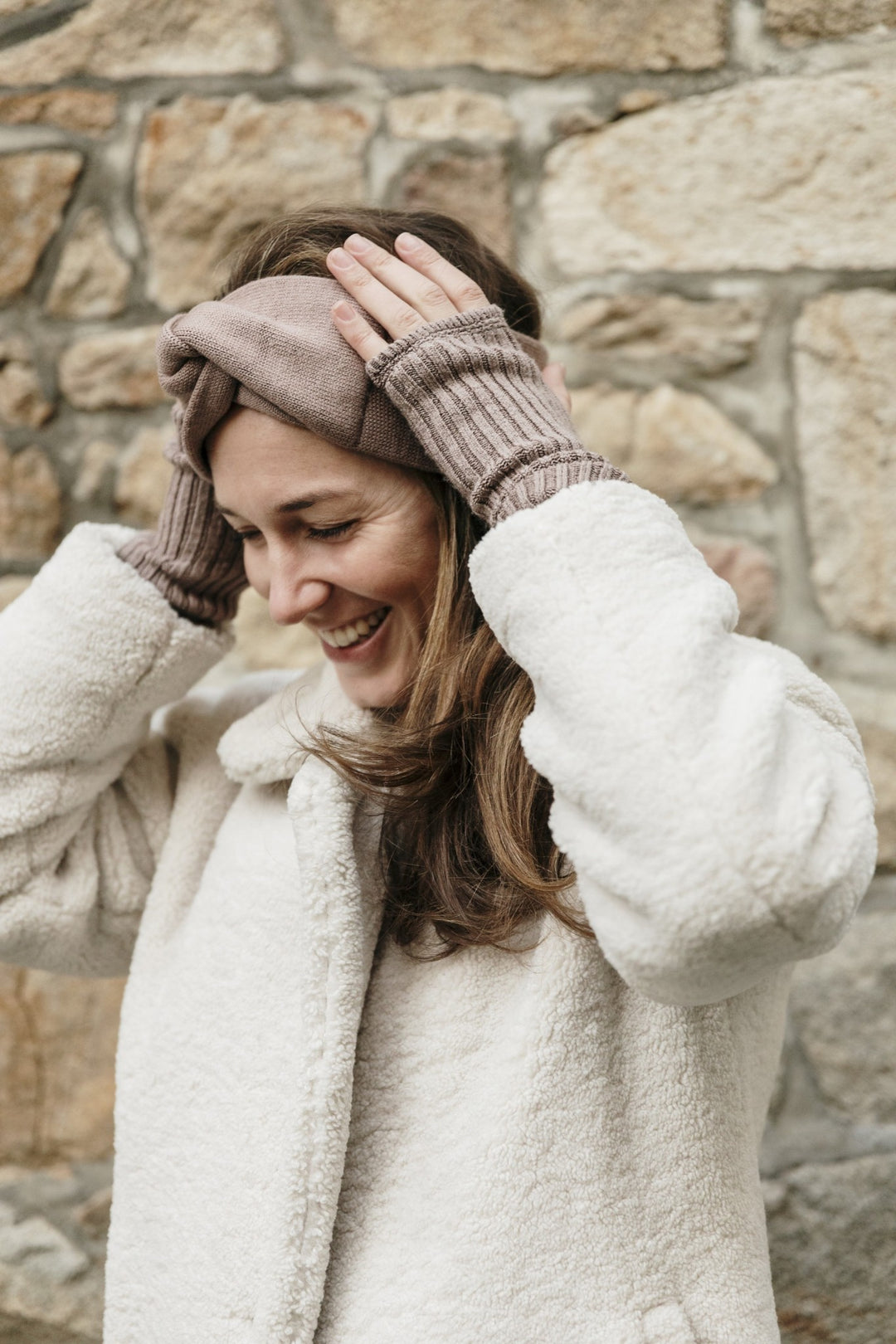 Woolen headband Chocolat au lait