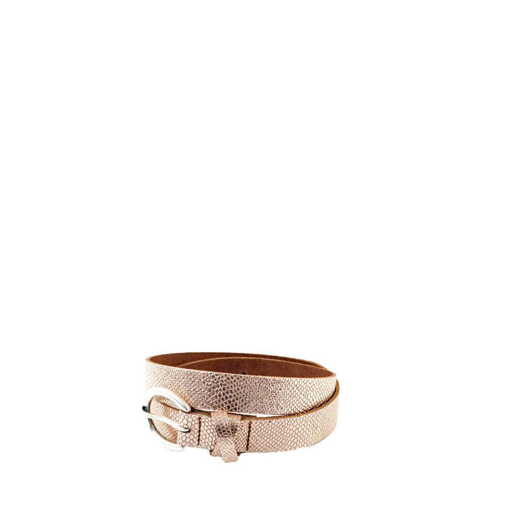 Metallic rosé riem