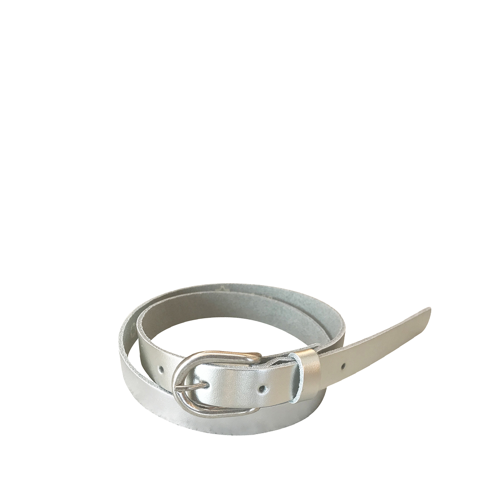 Lederen riem in zilverkleur