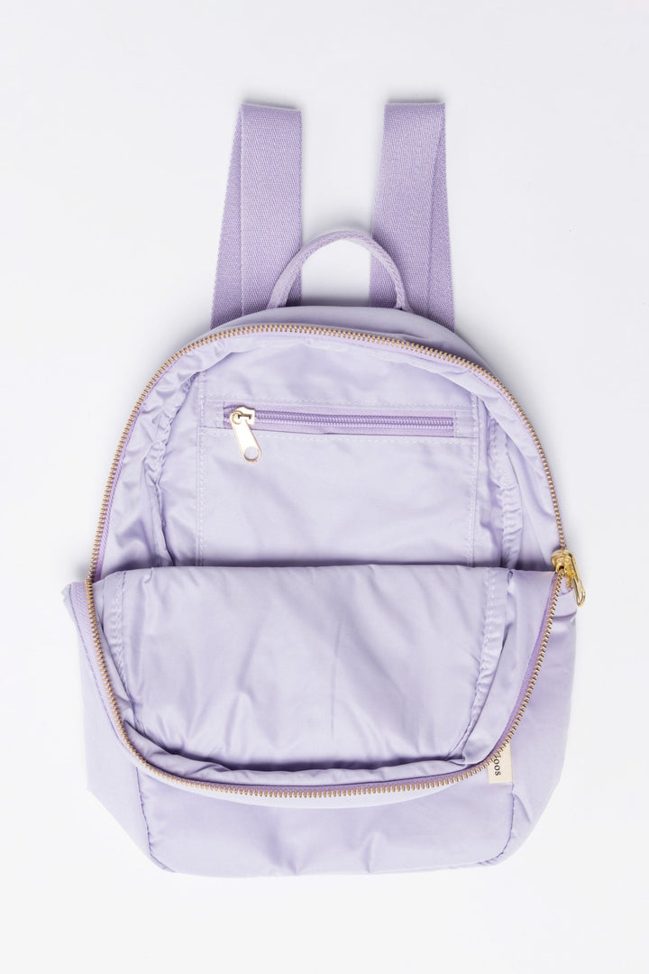 Paarse rugzak mini puffy