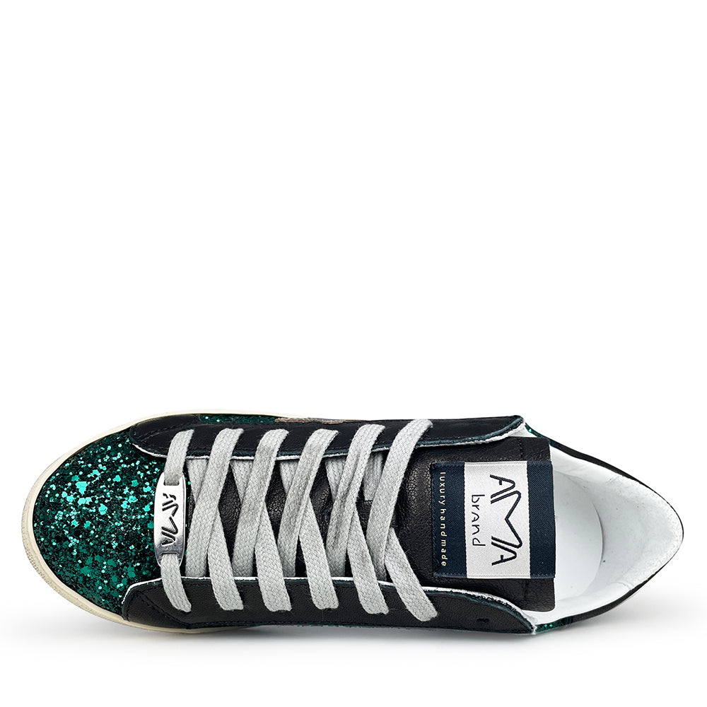 Sneaker groen glitter