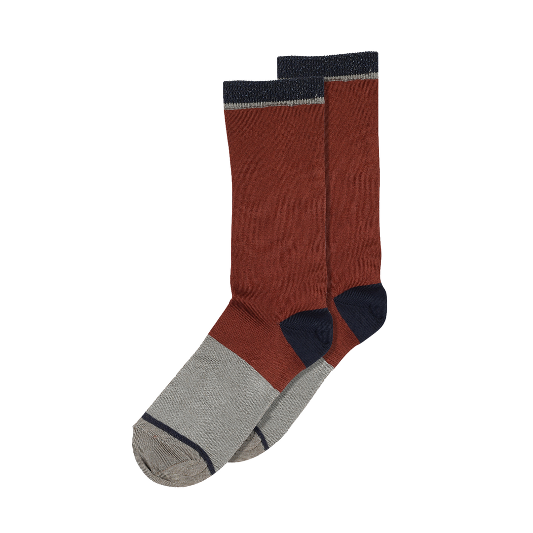 Socks with stripes, squares and glitter multi colour