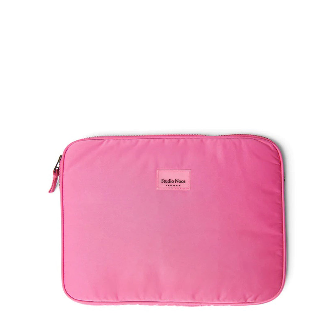 Pink puffy laptop sleeve