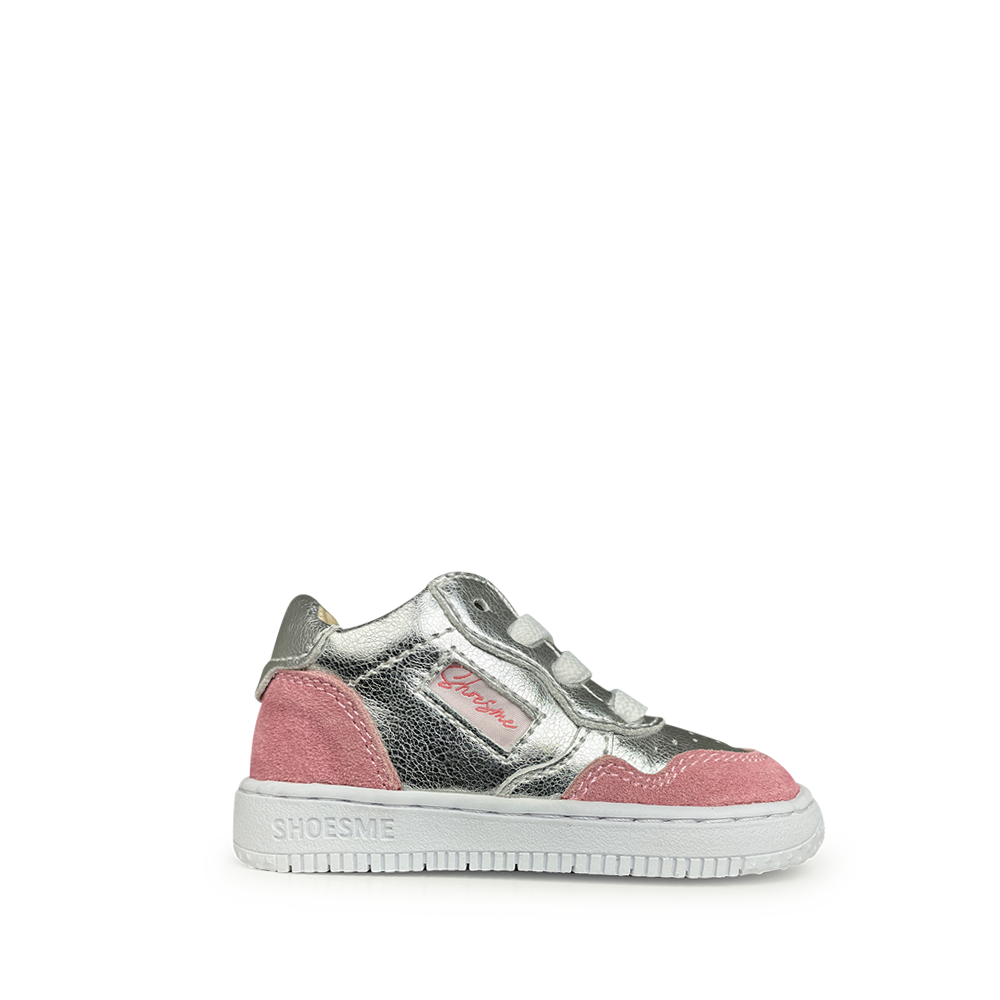 Pre-sneaker zilver en roze