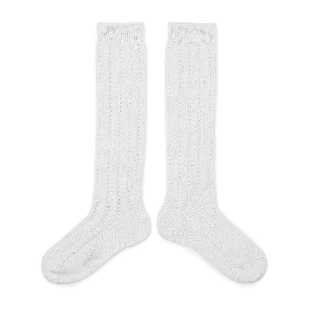 Kniekous met patroon wit - blanc neige