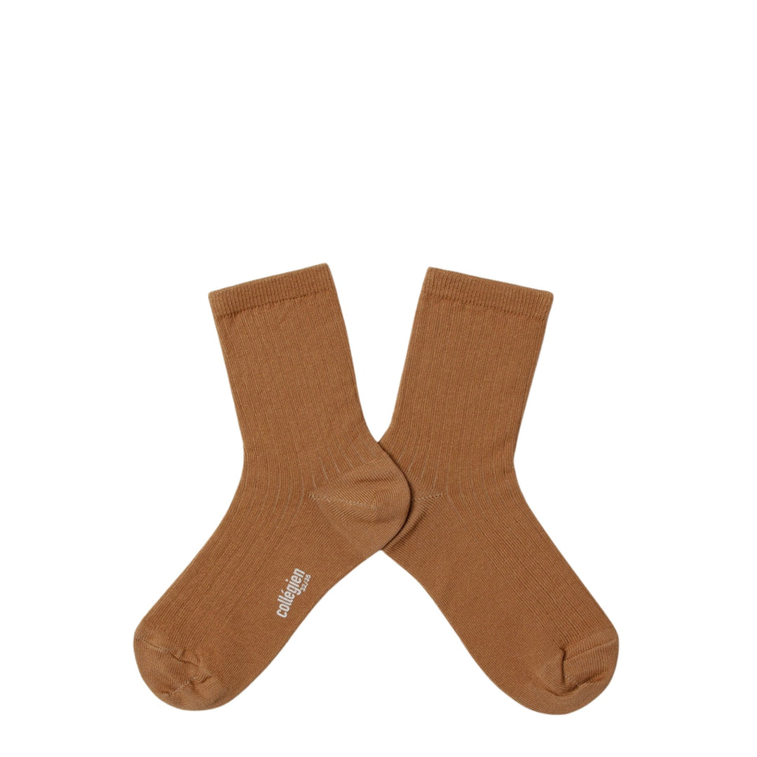 Short ribbed sock with Scottish yarn - caramel au beurre