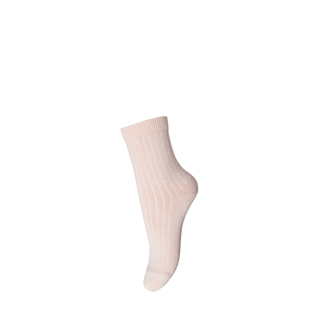 Cotton rib socks pink