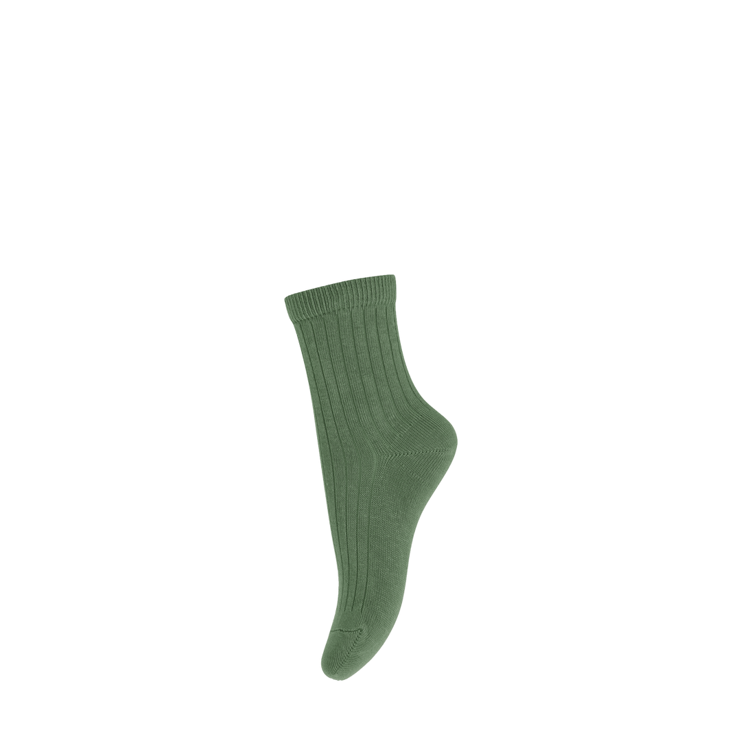 Cotton rib socks green