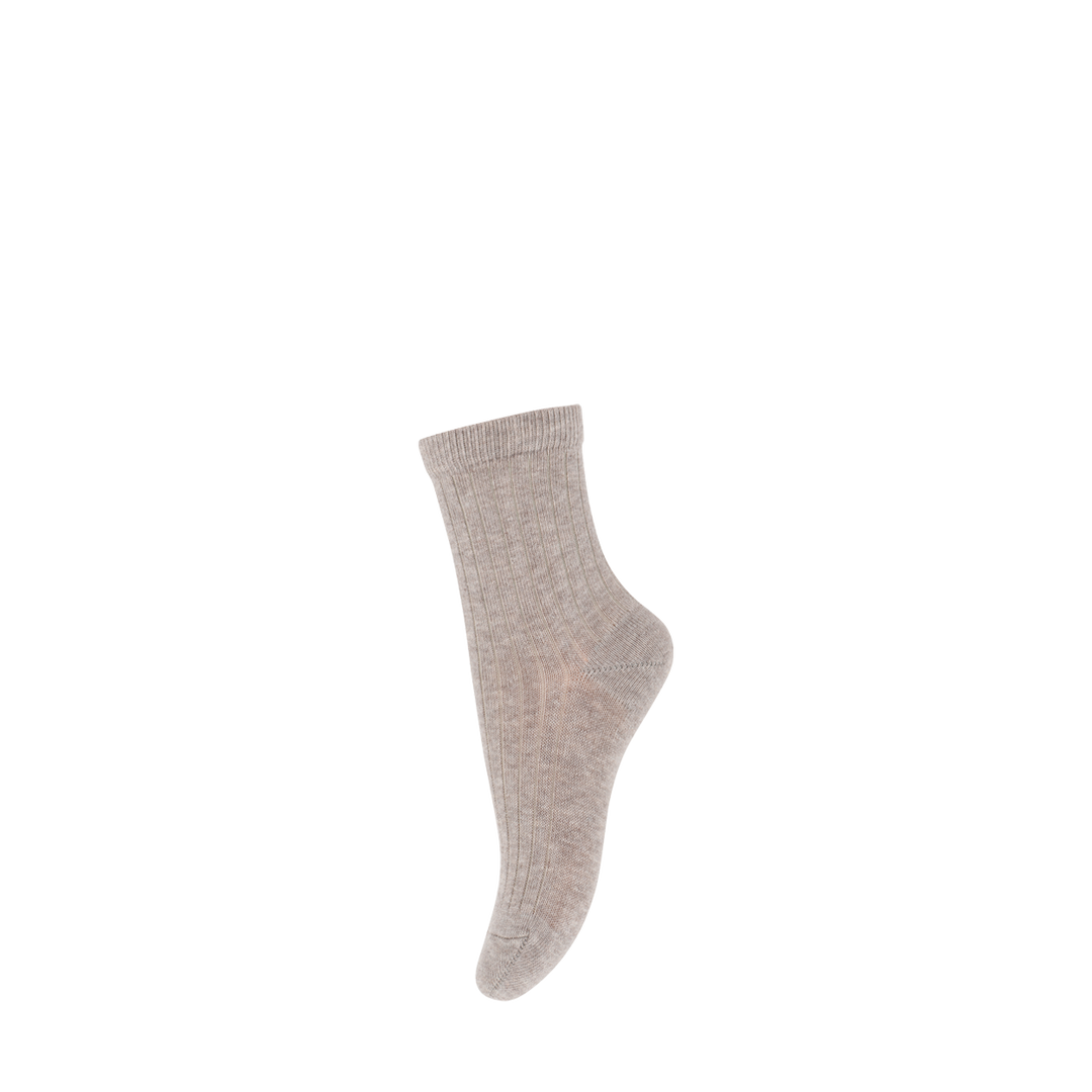 Cotton rib socks light brown