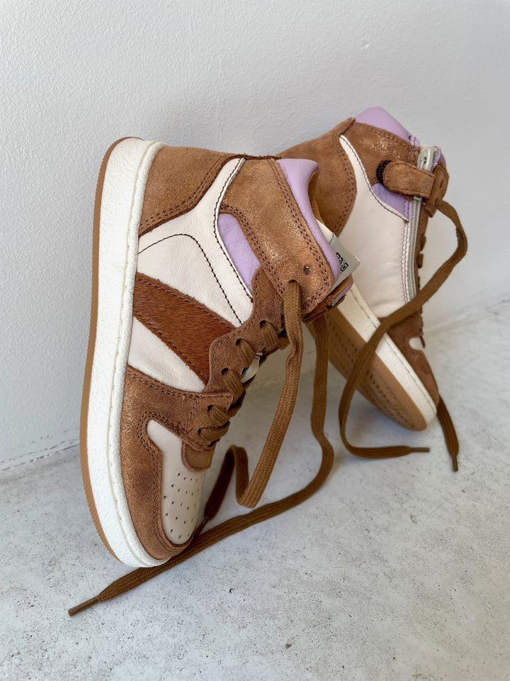 Sneaker wit met bruin