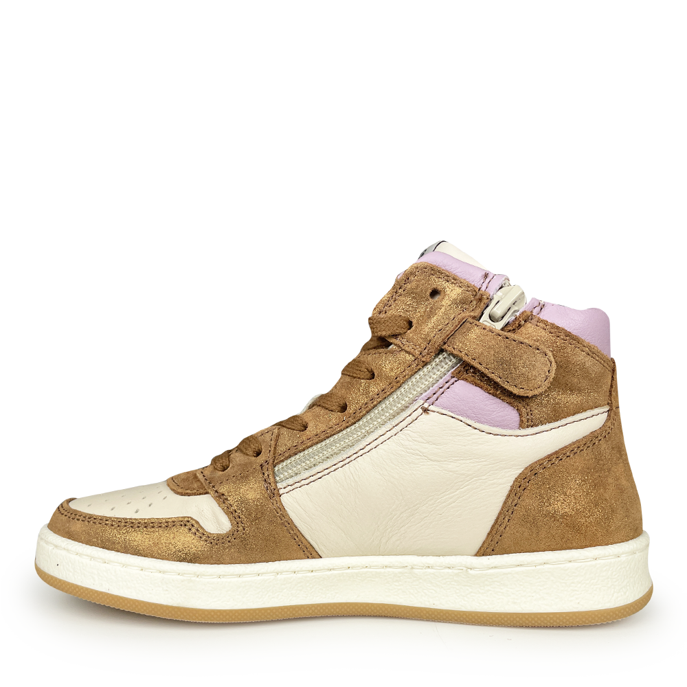 Sneaker wit met bruin