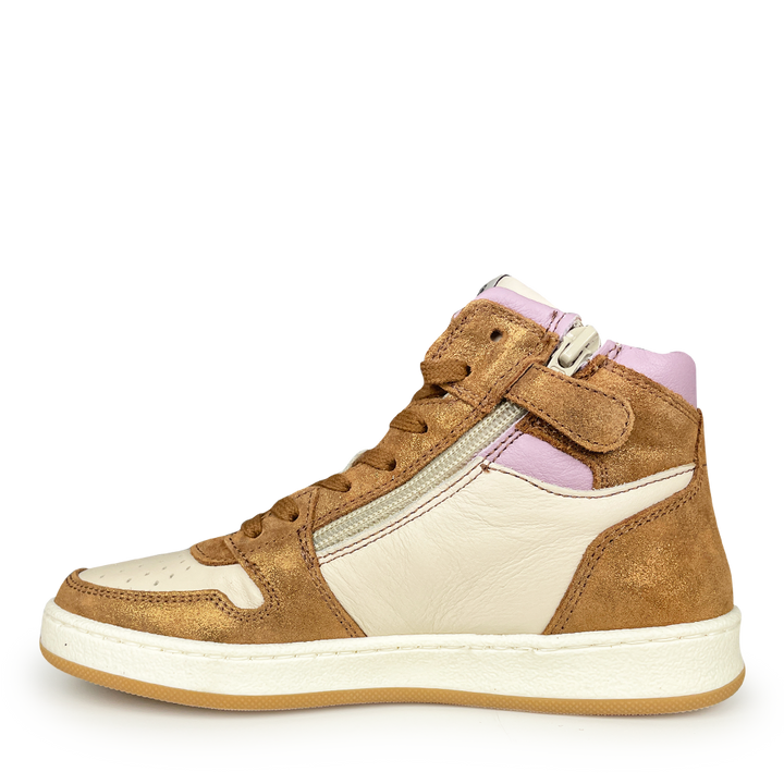 Sneaker wit met bruin