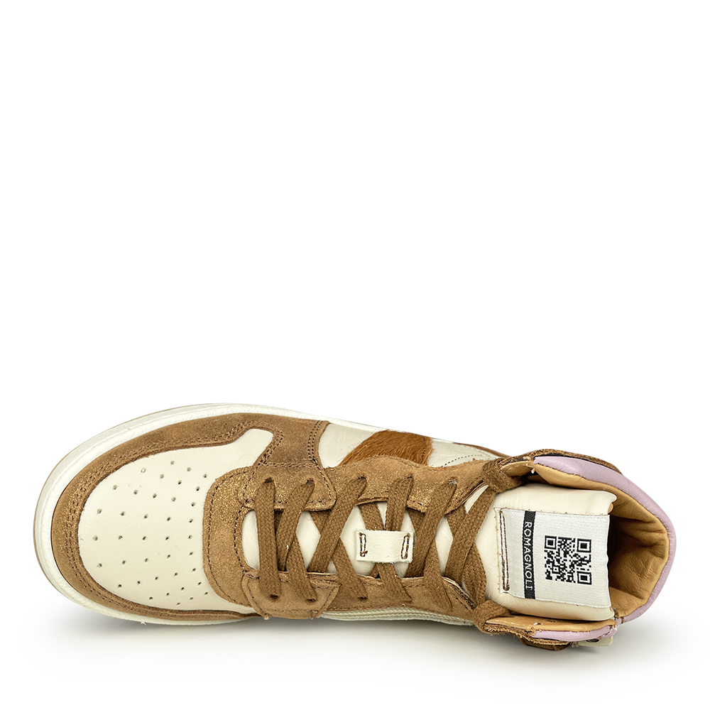 Sneaker wit met bruin