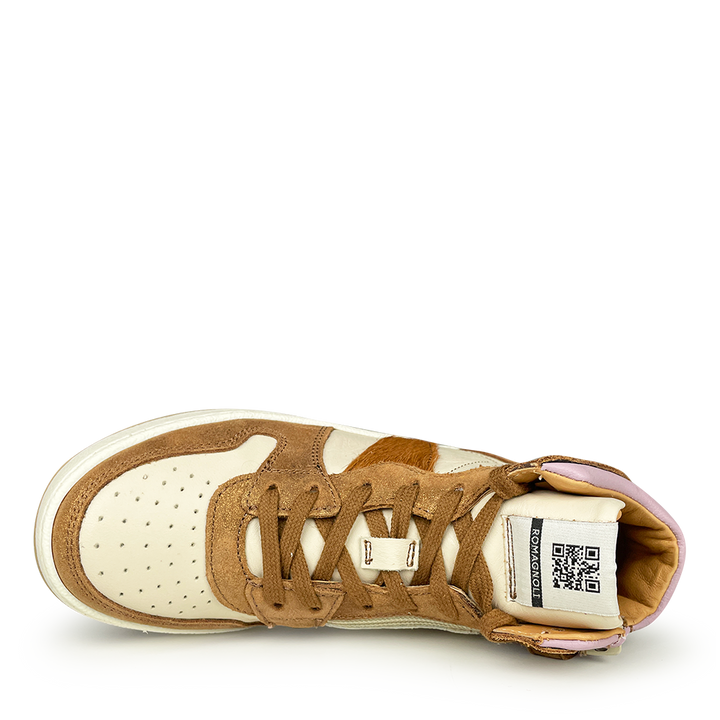 Sneaker wit met bruin