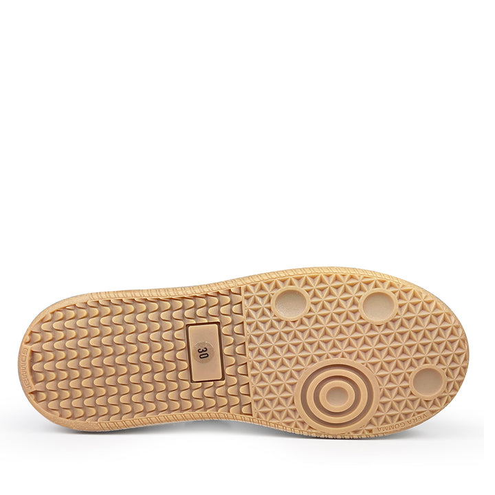 Zool van kindersneaker met retro patroon – onderaanzicht
