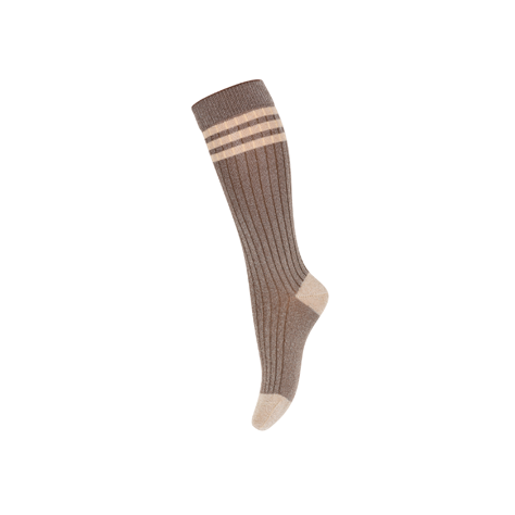 Brown knee socks with glitter