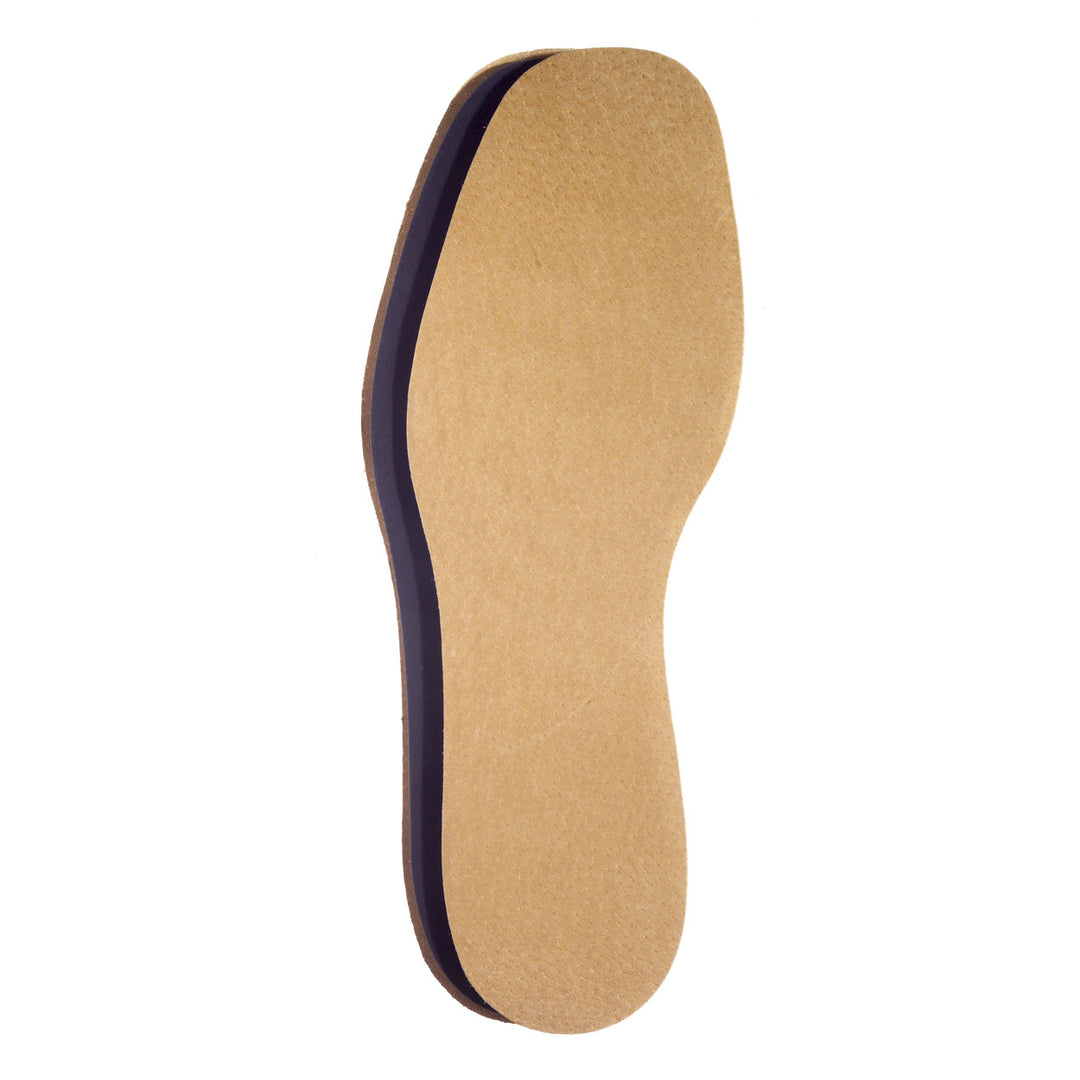Beige hielverhogende inlegzool voor kinderen, met comfortabele leren afwerking voor correctie van beenlengteverschil