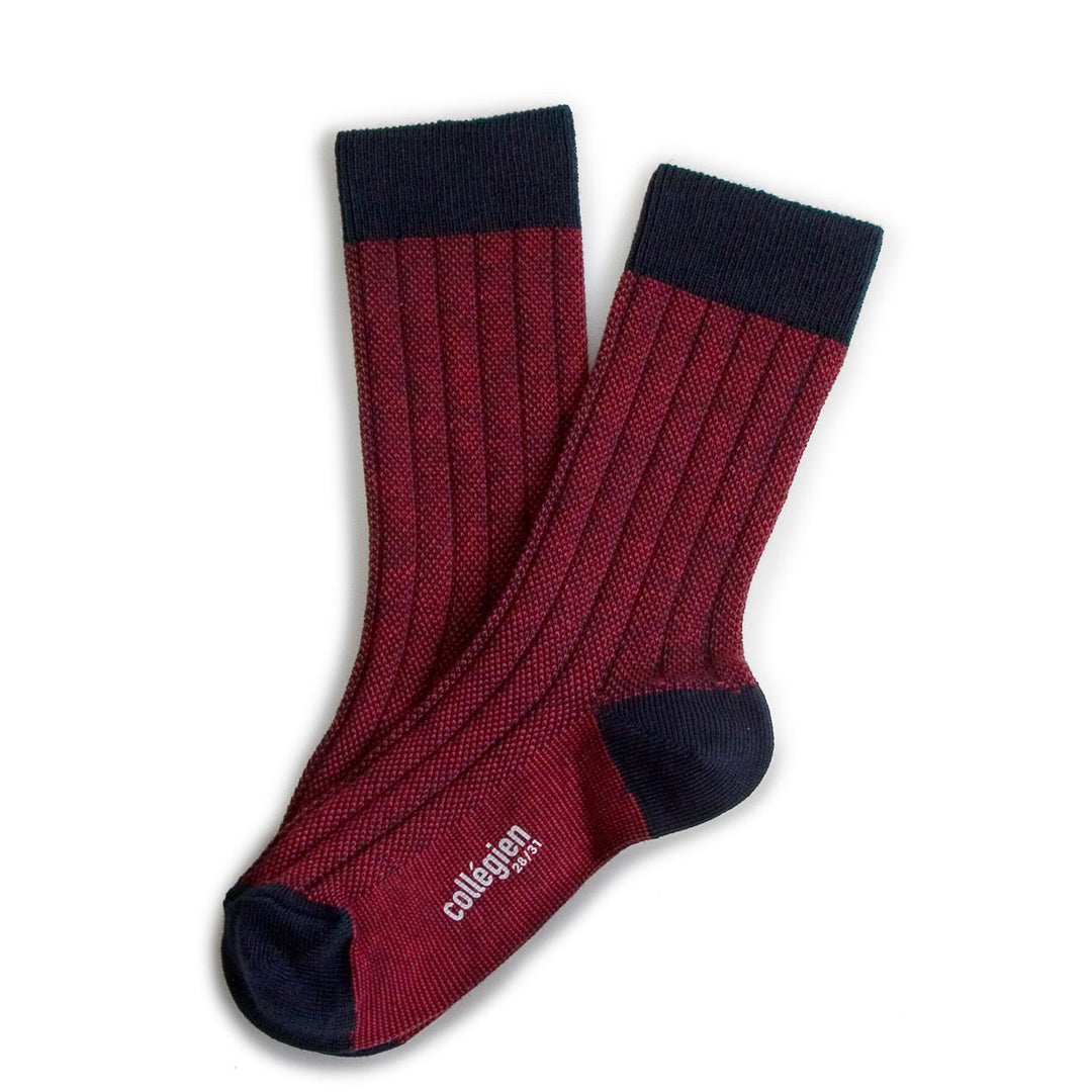 Korte kous rood/blauw - Grain de caviar - Prestige
