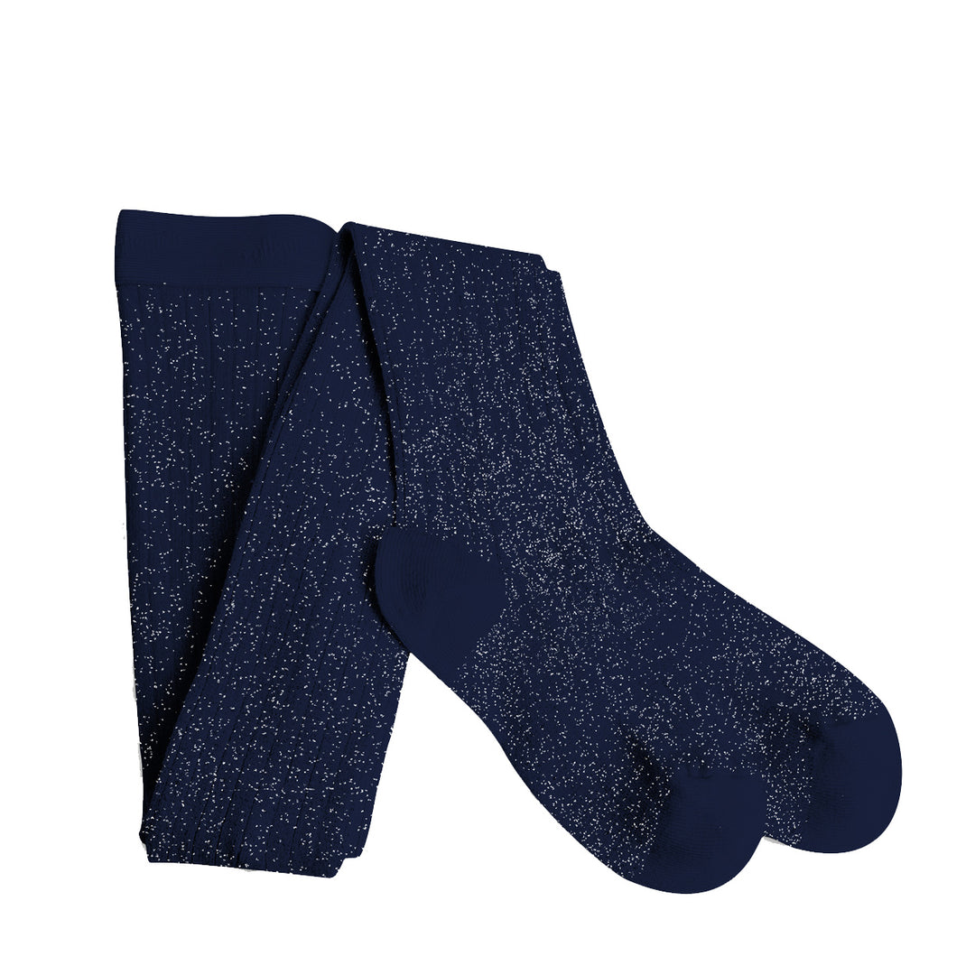 Nuit étoilée with silver ribbed lurex tights