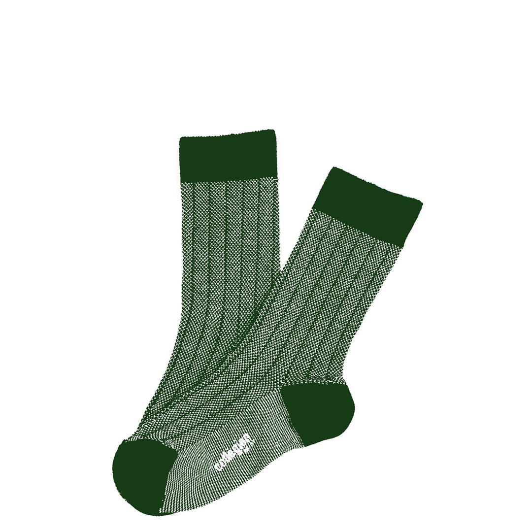 Short socks green/white - Grain de caviar - pois gourmand